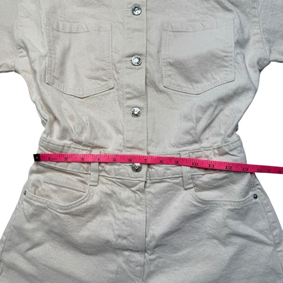 Zara Beige Button-Up Romper Sz XS NWT - Picture 6 of 9